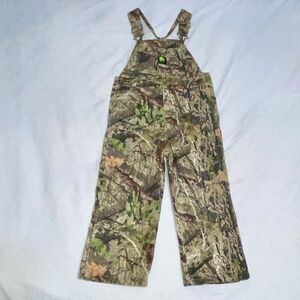 John Deere Toddler Baby Overalls Size 4T Mossy Oak Camouflage Canvas 100% Cotton